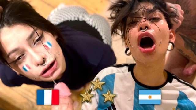 阿根廷夺冠夜！巨乳法国人妻Meg Vicious被球迷爆操内射
